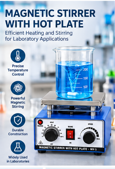 Magnetic Stirrer with Hot Plate & Teflon Coated Stir Bar