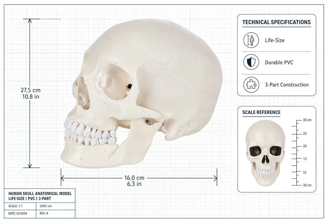 Life-Size Human Skull Model | Anatomical Skull Model for Medical Education
