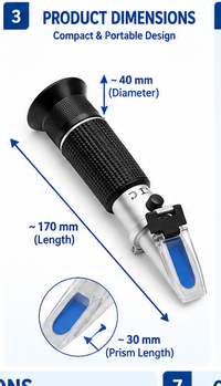 Brix Refractometer 0–32% – Handheld Sugar Content & Concentration Tester