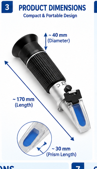 Brix Refractometer 0–32% – Handheld Sugar Content & Concentration Tester