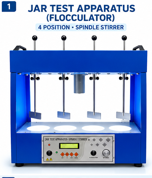 Digital Jar Test Apparatus 4 Test – Four Paddle Flocculator