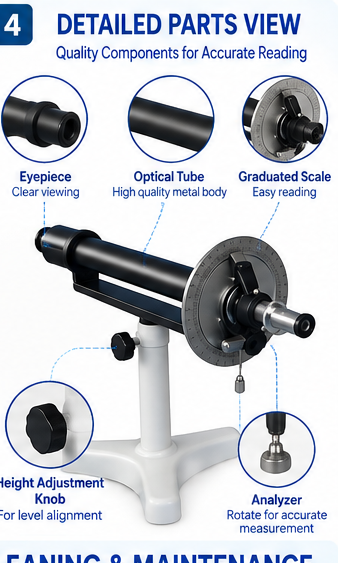 Student Polarimeter – Laboratory Optical Instrument for Measuring Optical Rotation