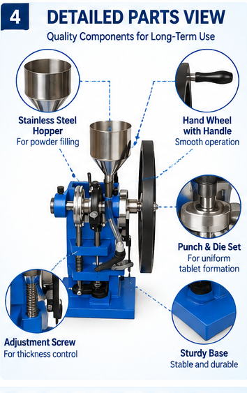 Tablet Making Machine – Manual Tablet Punching & Compression Machine